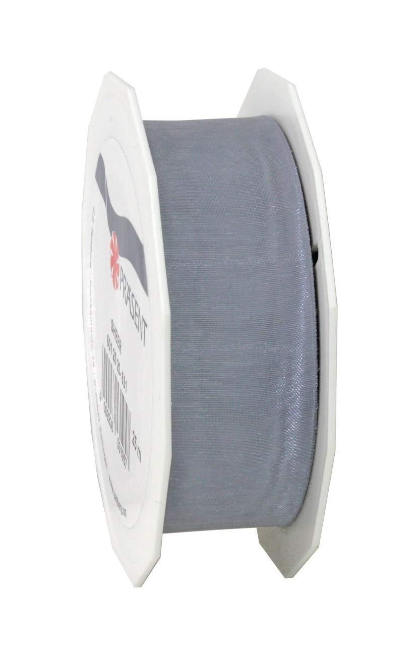 C.E. Pattberg Sheer Organza Ribbon Sterling Silver, 27 Yards Gift Wrap Ribbon, 1 inch Width, Accessories for Decoration & Handicrafts, Decoration Ribbon for Presents, for Every Occasion