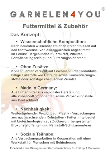 GARNELEN4YOU® Neo Algen Sticks – Wachstums- & Fortpflanzungs-Booster für Neocaridina Garnelen – Premium Garnelenfutter – nachhaltige Verpackung – Made in Germany – 30 g