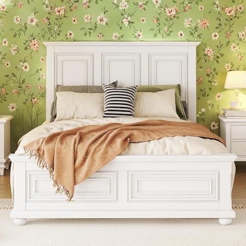 Meritline Queen Farmhouse Bed Frame with Headboard
