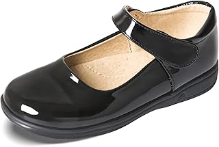 Girls School Shoes Black Leather Uniform Shoes Kids Loafers Mary Jane Flats Casual Shoe with Anti-Slip Sole for Dress Part...