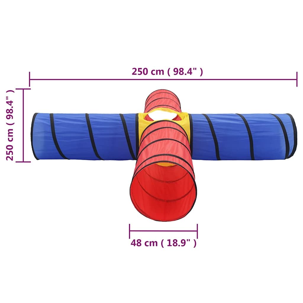 Mangloder Spieltunnel mit 250 bunten Bällen für Kinder ab 4 Jahren, vielseitiges Spielzelt mit 4 Tunneln, geeignet für Indoor und Outdoor, Robustes Polyester, ideal für Bewegung