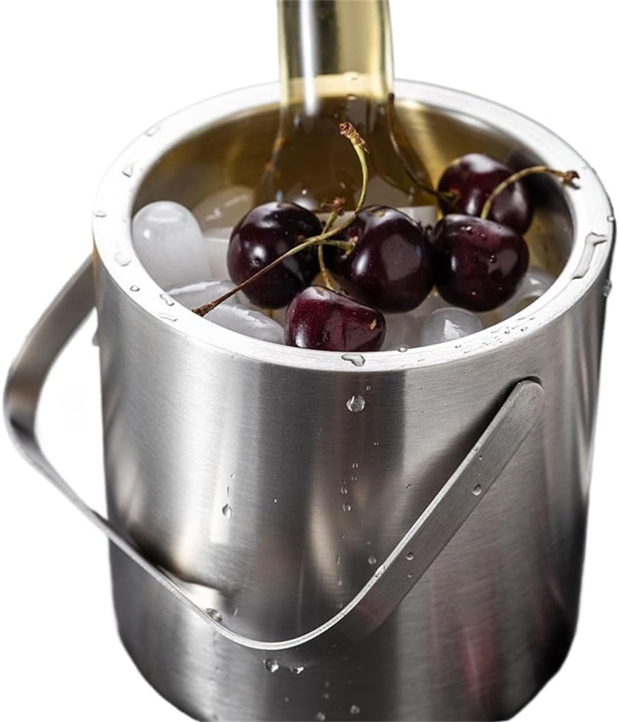 JSEIAJB Stainless Steel Ice Bucket Champagne Bucket Wine Chill Beer Bucket KTV Ice Bucket
