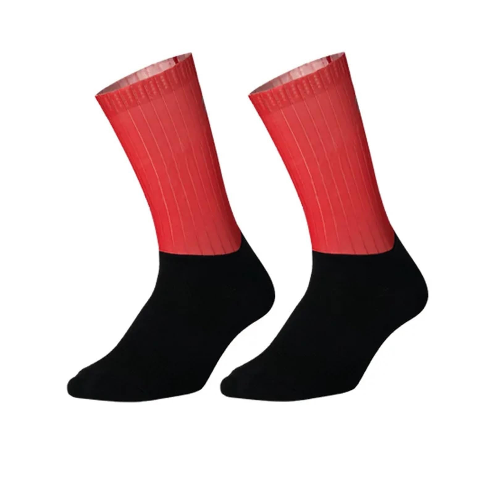 Fahrradsocken 3 Paar Fahrradsocken Anti-Rutsch-Sportsocken aus Silikon Atmungsaktive Mesh-Laufsocken for Herren FüR Sport, Wandern Und Radfahren(Color1)