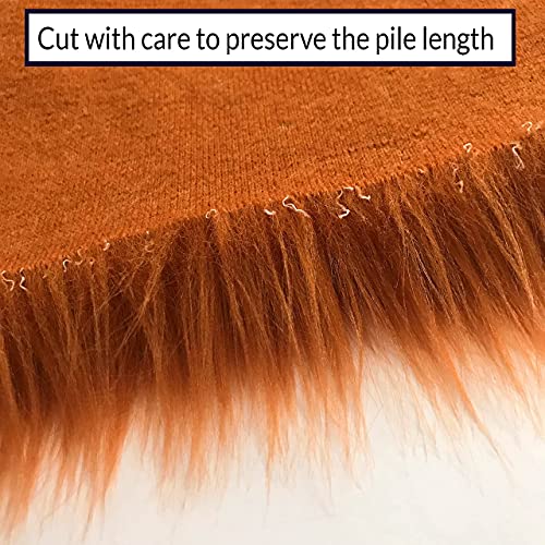 Bianna Creations | Faux Fur Fabric Ultra Soft Deluxe Plush Shaggy Squares | Craft, Sewing, Props, Costumes, Decoration (Amber Deep Orange, 8x8 inches)