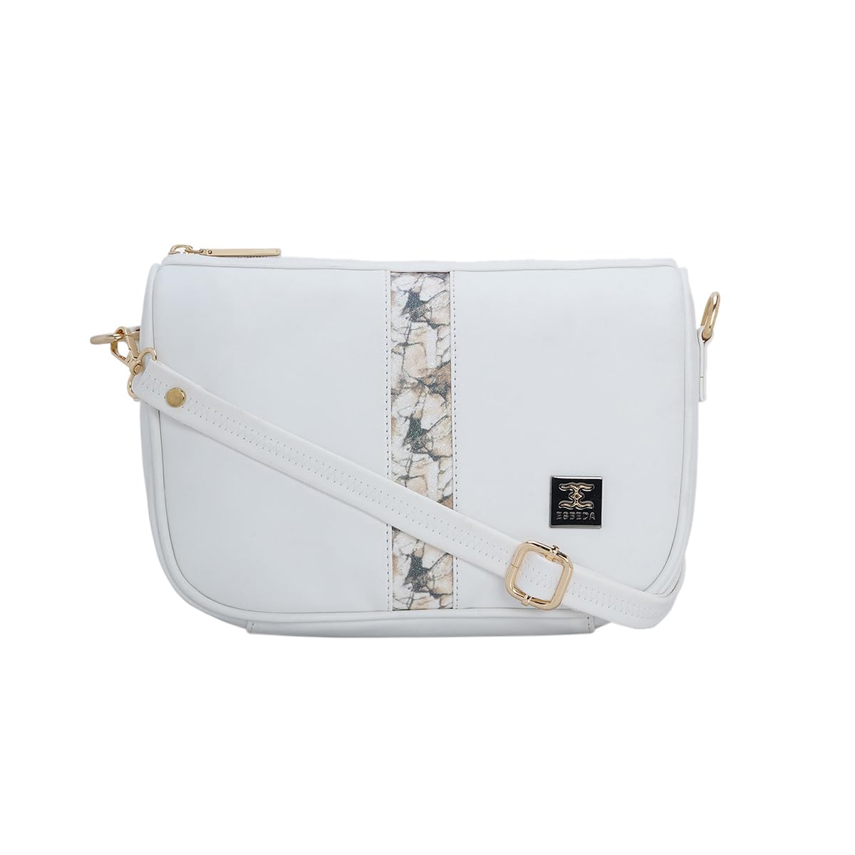 ESBEDA White/Green Color Classic Boxy Sling Bag For Women (B0CQYW7S16) Amazon Price History, Amazon Price Tracker