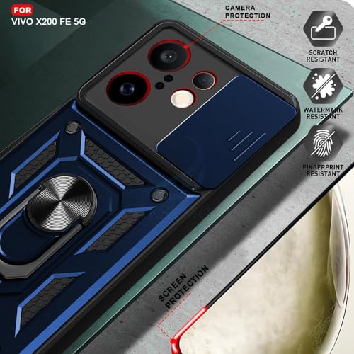 Image of AIBEX Back Cover for Redmi 15 5G | D10 Tough Armor Case | Sliding Camera Shield | 360 Protection | Kickstand Ring Holder | Military-Grade Bumper Case