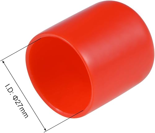 Miniatura 10 de uxcell 20 tapas de goma de 12 "(13 mm) de vinilo de identificación de extremo redondo tapa tapa de rosca protectores de rosca rojo