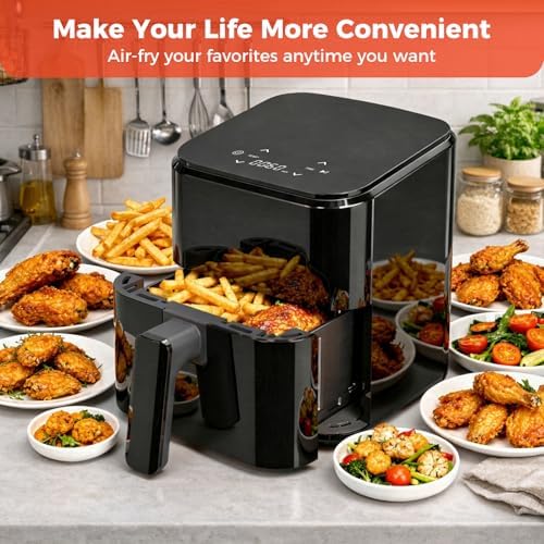 NEWBULIG Air Fryer, Compact Digital 3 Qt Airfryer with Nonstick Plate & Dishwasher Safe Basket, Quick Easy Meals, Features Auto Shutoff and Simple Touchscreen, Ideal for Small Spaces - 4