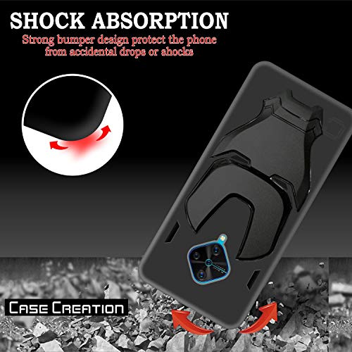 Image of COVERLY Official 3D Touch Feel Trending Avengers Logo Mask Soft Rugged Grip Silicone Iron Man Super Power Cartoon Movie Engraved Silicone Matte Back Cover for Vivo S1 Pro / S1Pro -HD Avenger Black