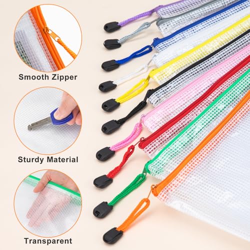 Pochettes en maille A4 à fermeture éclair étanches pour bureau et école - 5