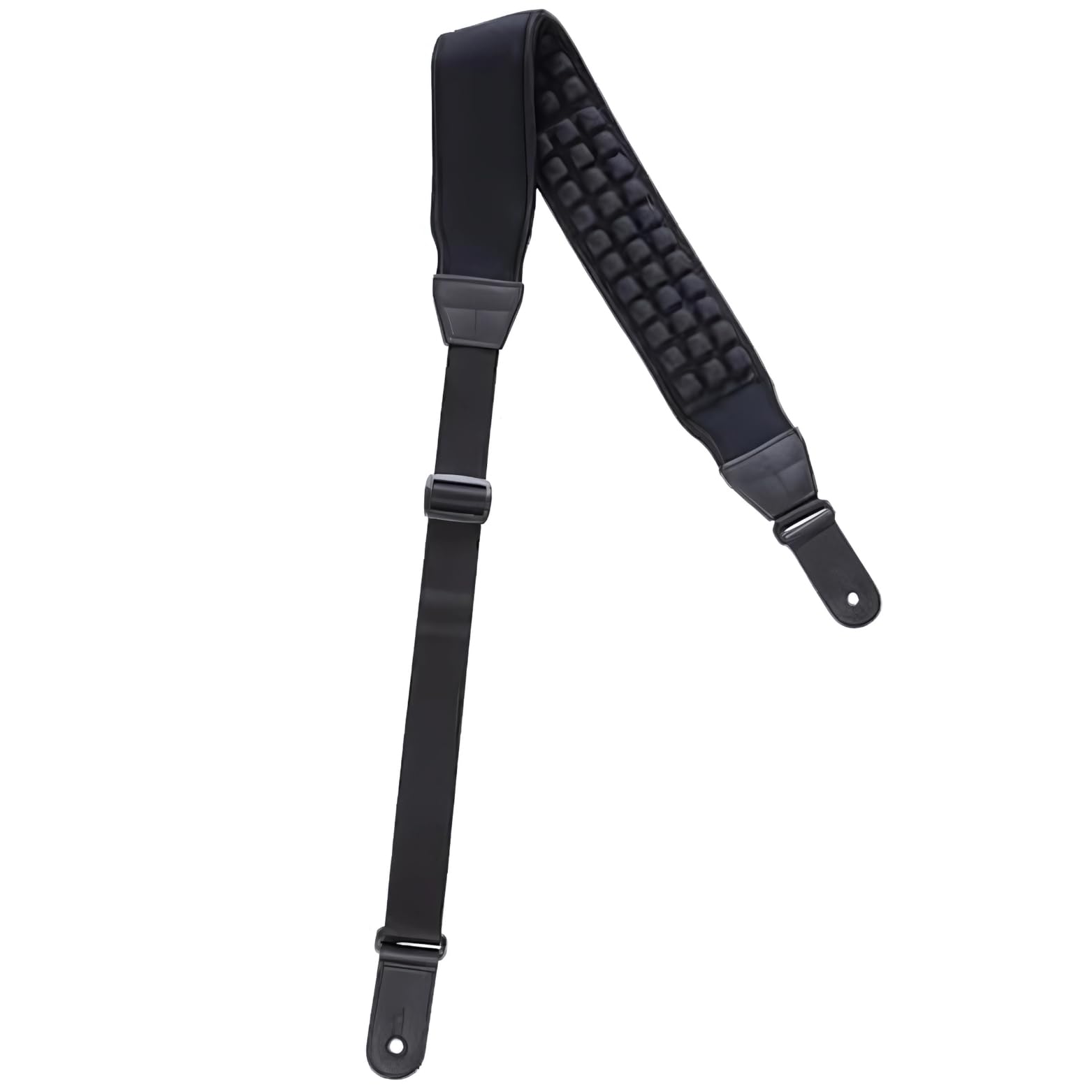 KLIQ AirCell Guitar Strap for Bass & Electric Guitar with 3" Wide Neoprene Pad and Adjustable Length from 46" to 56" (Regular), Black