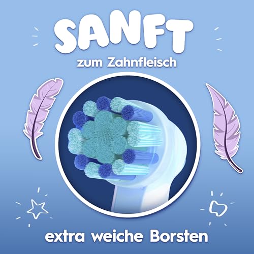 Oral-B Pro Kids Frozen Aufsteckbürsten — ORIGINAL Zahnbürstenaufsatz für Elektrische Zahnbürste — Extra Weiche Borsten, Oral-B Ersatzbürsten für Kinder ab 3 Jahren — Weiß, 8 Stück