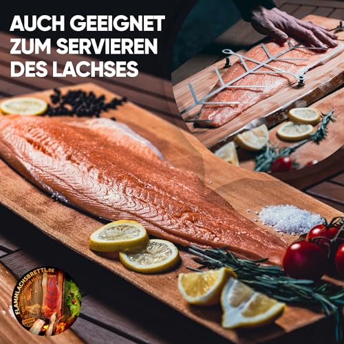 Flammlachsbrett 2er Set Lärche für die Feuerschale und den Kugelgrill
