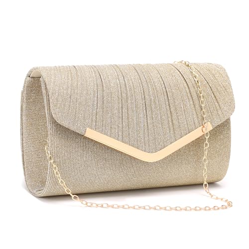 Image of RNIEGA Clutch Purses for Women, Evening Bag with Detachable Chain Ladies Sparkling Party Handbag Wedding Bags