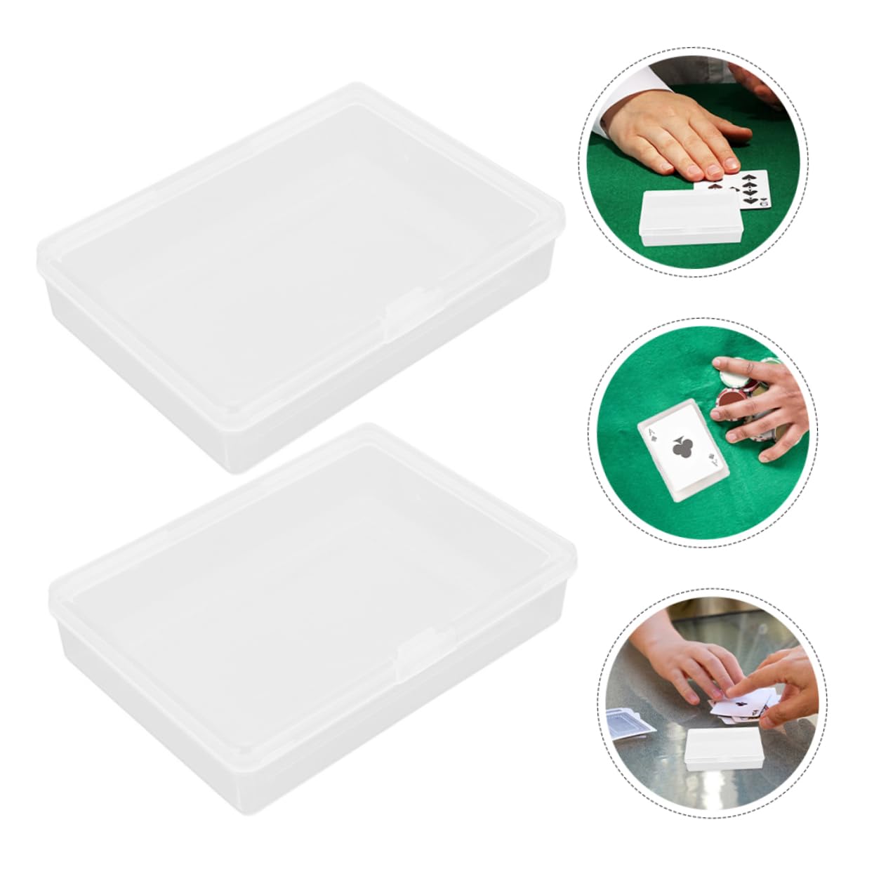 WOONEKY 12pezzi Scatole Trasparenti in Plastica Vuote Per Carte Da Gioco Custodia Carte Plastica Contenitore Per Trasparente Organizer Per Scatole Da Poker