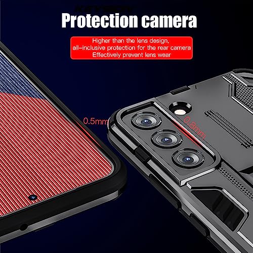 Coque Samsung S21 Ultra antichoc rouge avec support béquille intégré