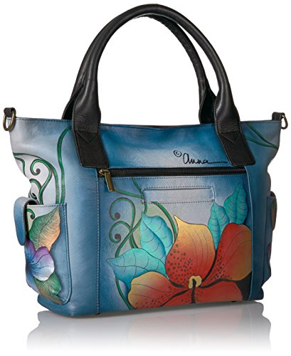 Image of Anna by Anuschka Women's Genuine Leather Large Tote Bag - Zip-Top Organizer with Outside Side Pockets