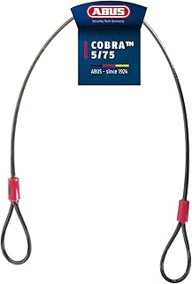 ABUS Cable de lazo Cobra 5/75 - cable de acero recubierto de plástico - seguridad para accesorios de bicicleta y moto - 75 cm de longitud, 5 mm de grosor