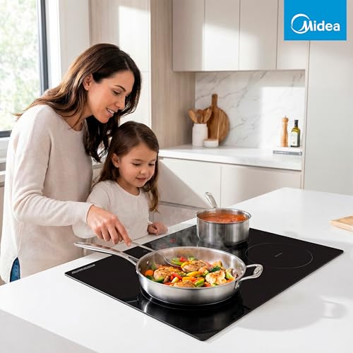 Miniatura 10 de Midea Placa Inducción 3 Fuegos 60 Cm 7200 W - Vitroceramica Induccion Integrada Con Panel De Control Tactil, Inverter Quattro, 9 Niveles De Potencia, Booster, Indicador De Luz, Y Temporizador.