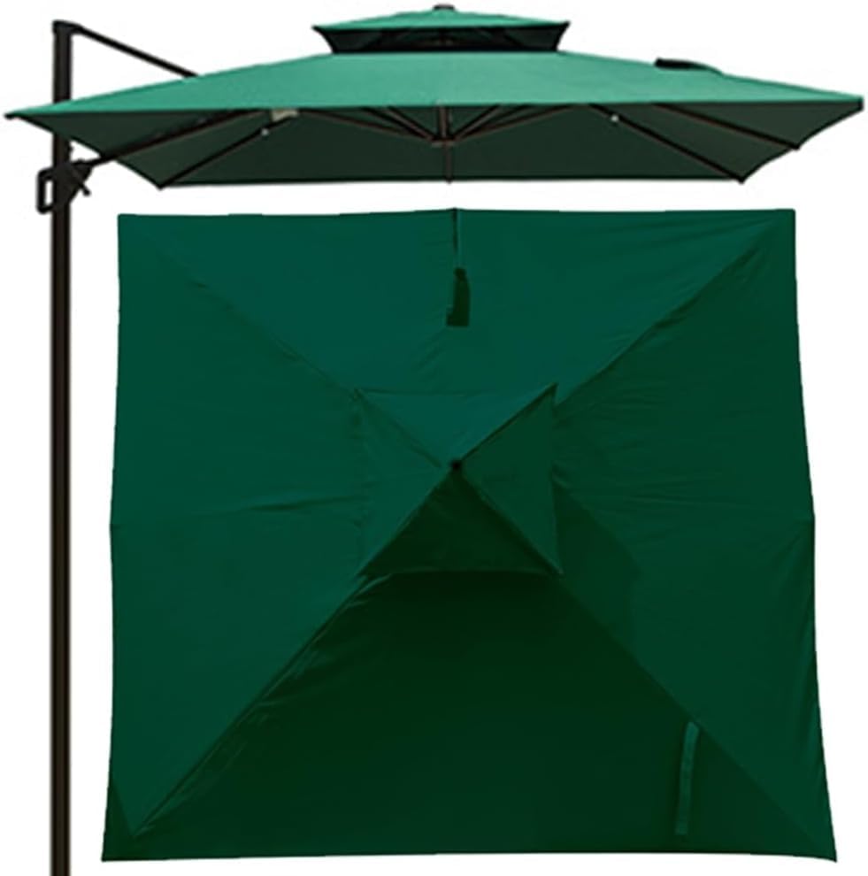 Patio Umbrella Replacement Canopy Square Cantilever Top Cover Outdoor,Square Cantilever Umbrella Replacement Canopy - Durable 2-Tier Top Cover for Outdoor Market and Patio Use