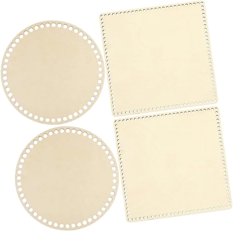 4 Pcs Basket Weaving Base Wooden Winding Board Crochet Bag Bottom Shaping Pad DIY Supplies Sewing Tools Wood Craft