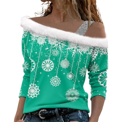 Pull de Noël femme manches longues élégant sweat festif filles