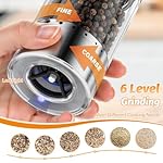 HomeHacks Upgraded Larger Capacity Electric Salt and Pepper Grinder Set, Rechargeable Type-C with LED Light, Stainless Steel Automatic & 6 Adjustable Coarseness, Ideal for Housewarming/Christmas Gifts - Image 2