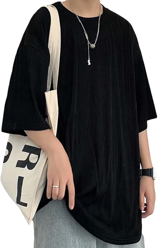 Amazon Tシャツ メンズ 半袖 夏服 ゆったり おおきい サイズ 五分袖 涼しい 無地 カジュアル シンプル オシャレ 軽い 柔らかい肌触り 快適 人気 無地 クルーネック サマー ストリート トップス Tシャツ カットソー 通販
