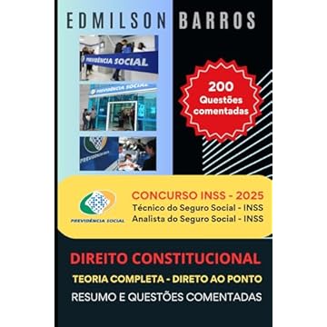 Capa do livro DIREITO CONSTITUCIONAL PARA INSS: TEORIA COMPLETA - DIRETO AO PONTO - RESUMO E QUESTÕES COMENTADAS (Portuguese Edition)
