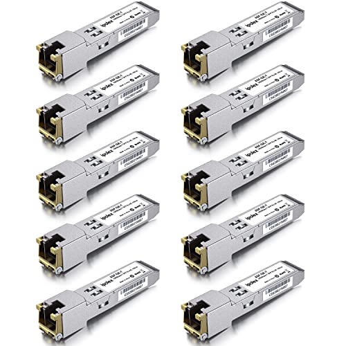 Image of ipolex Gigabit SFP to RJ45 Copper SFP 1000Base-T, 1.25G Copper SFP-T, SFP to Ethernet Module, for Cisco GLC-T /SFP-GE-T, Meraki MA-SFP-1GB-TX, Ubiquiti Unifi UF-RJ45-1g, Mikrotik, and More 10 Pack