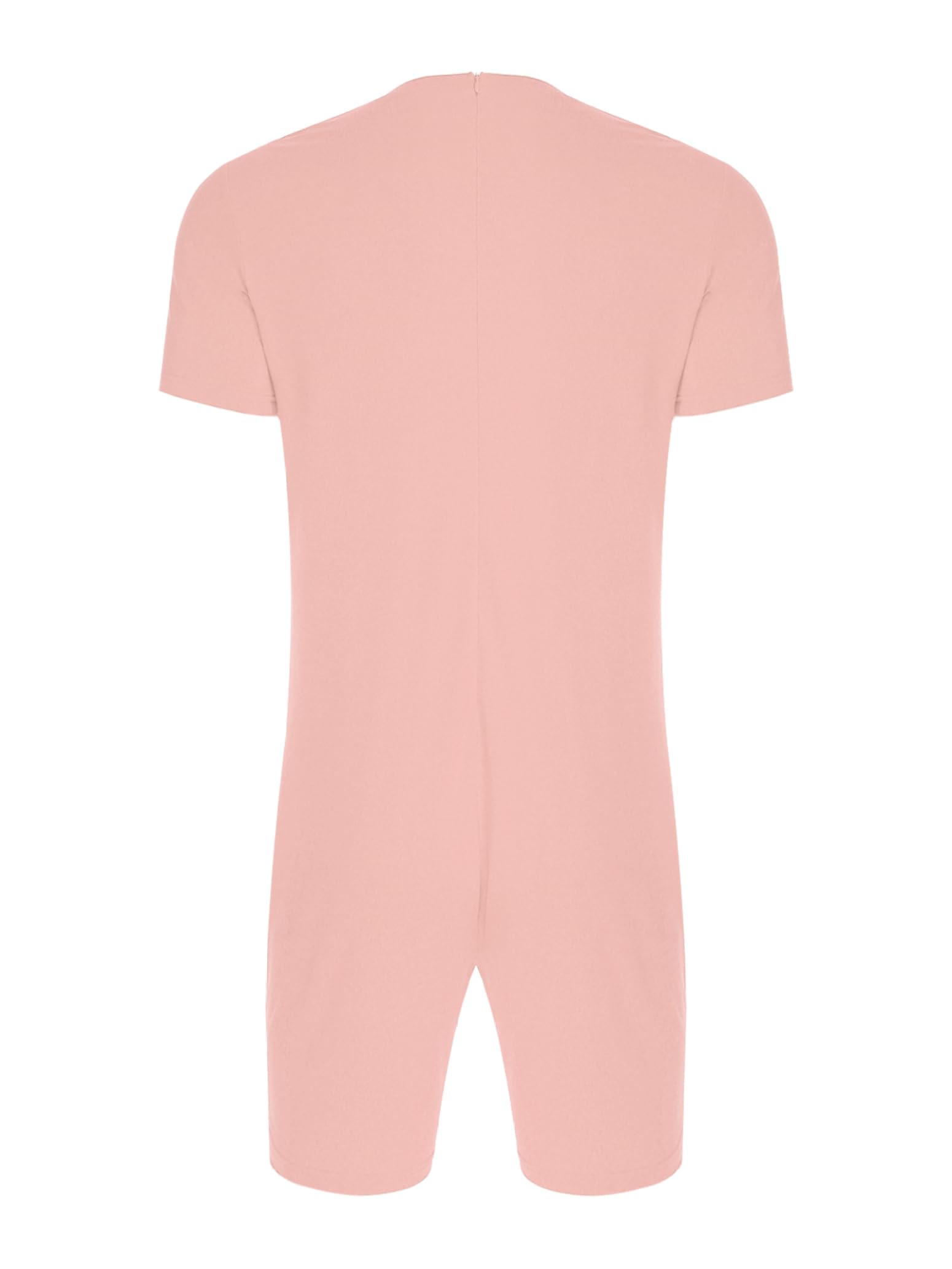 Unisexe Combinaison Short Pyjama de Soin Grenouillère Manches Courtes Combishort Femme Homme Personnes Âgées Alzheimer