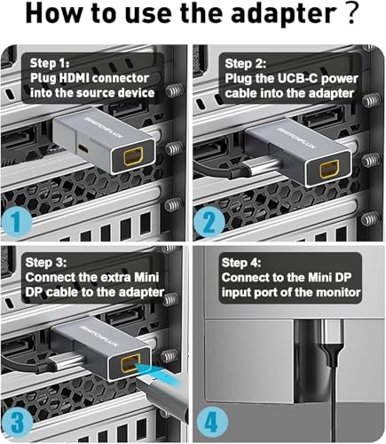 Image of HDMI to Mini DisplayPort Adapter 4K@60Hz,Unidirectional-1Pack