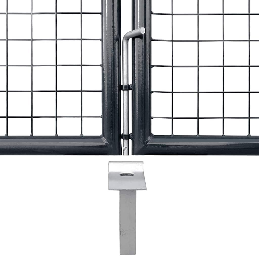 vidaXL Cancello da Giardino in Rete di Acciaio Zincato 300x200 cm Grigio