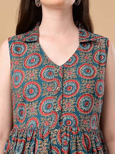 Image of The Mom Store Maternity and Nursing Sleeveless Dress for Women | Casual Dress | Pre and Post Pregnancy Wear | Printed Stylish Dress for New Mom | Trendy Dresses for Women's