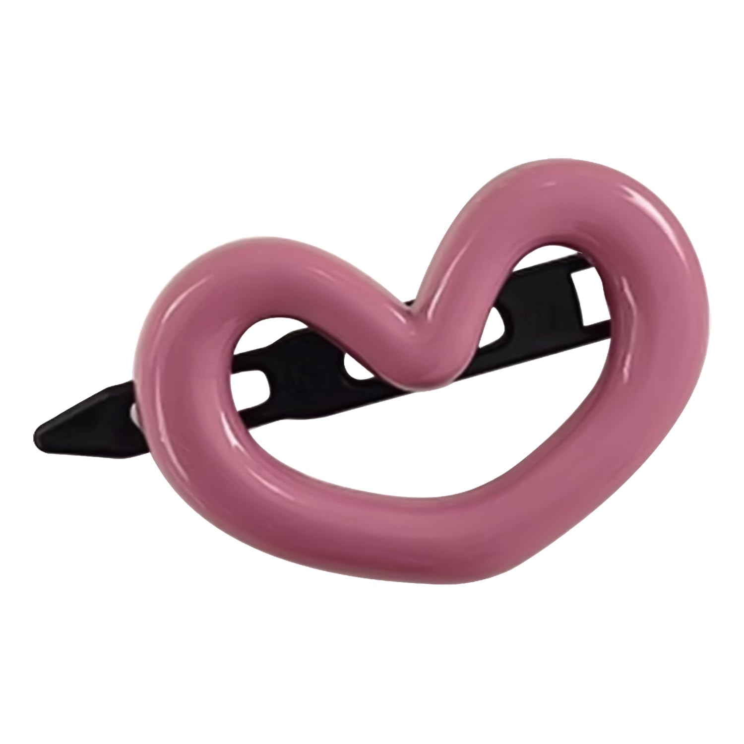 Single Pack 1.2 Inch Pink Love Heart Hair Clip for Hair Styling, Suitable for Girls, Teenagers, Women