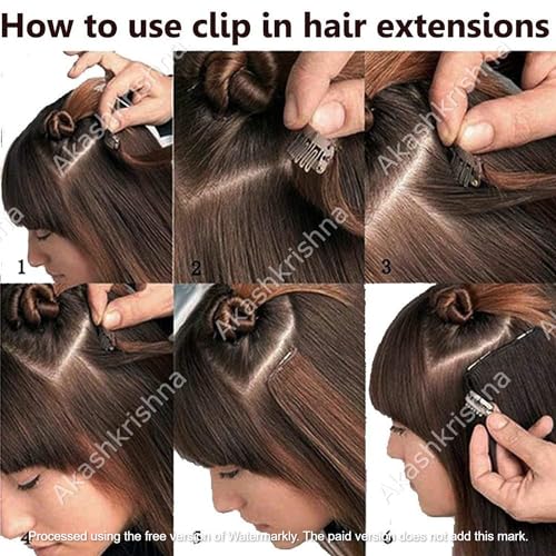 Image of Straight Hair Extensions Clips In Hair Extension For Girls Brown Hair Extensions 24 Inches Long Brown Hairs For Women