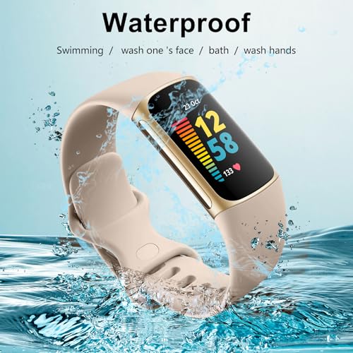 CeMiKa 4Pack Straps Compatible with Fitbit Charge 5 & 6, Soft Silicone Sport Bands - Image 3