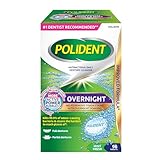 Polident Overnight Daily Denture Cleanser, 4 in 1 Cleaning System, Stain and Plaque Remover, Triple Mint Fresh, 96 Tablets (Packaging May Vary)