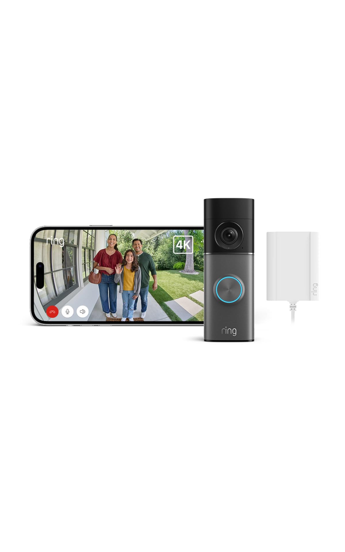 Ring Ring Wired Video Doorbell Pro (newest gen) Plug-in | Video Doorbell Camera with Retinal 4K, up to 10x Enhanced Zoom | Wide Field of View | Radar Detection | 30-day free trial of Ring Subscription Plan