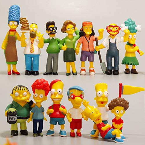 14 Pcs Simpsons Action Figures Toys Cake Toppers Collection 