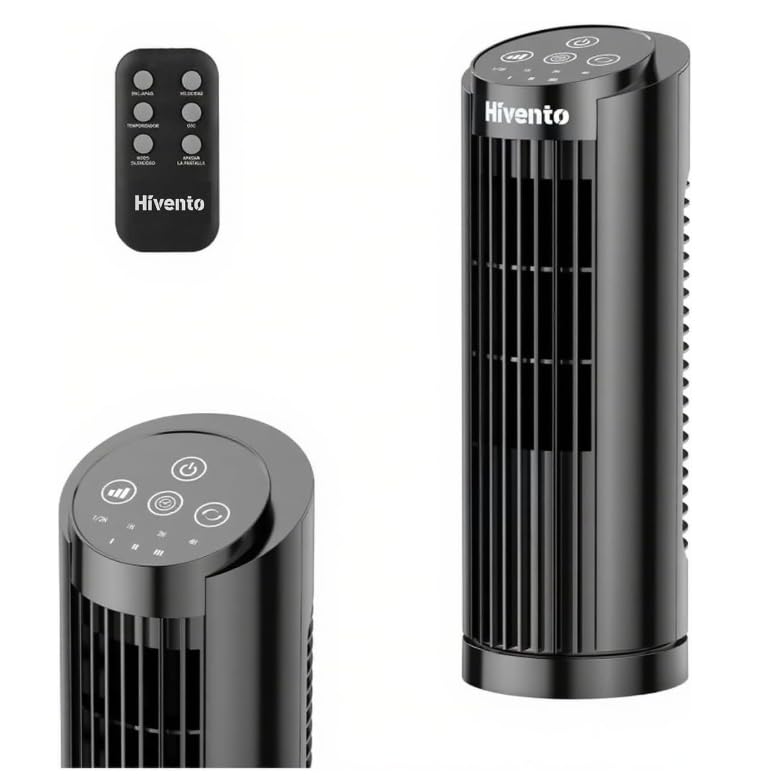 Hivento Ventilador Torre, 3 Velocidades, Oscilação Automática 70°...