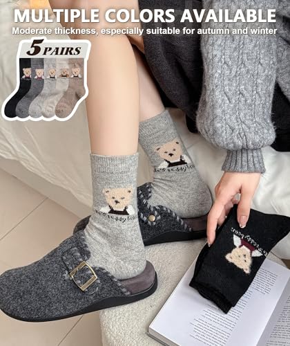 Image of IIG Winter Warm Wool Socks for Women Original Design Trendy Boot Socks Ideal Gift