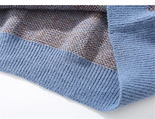 Autumn Streetwear Men Knitted Waistcoat Sweater Vest Vintage Lattice Sleeveless Vest4