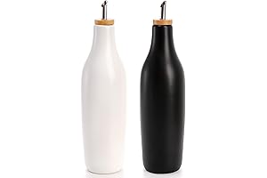 Elsjoy Oil Vinegar Dispenser Set - Ceramic Olive Oil and Vinegar Dispenser