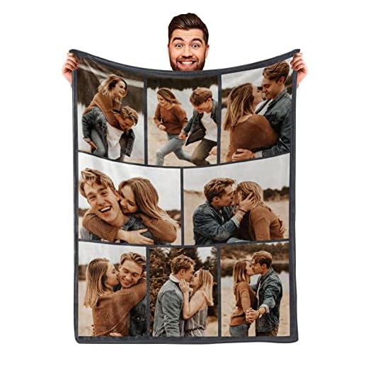 Custom Blanket for Girlfriend Boyfriend Gifts, Personalized Wife Photo Blanket for Birthday Valentines Day Blankets Gifts from Husband