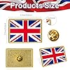 10 Pack UK Flag Lapel Pins, Rectangular Union Jack Enamel Badges with Gold Trim for British National Day, Royal Patriotic Celebrations, Office, Suit Jacket, Backpack, or Hat Decorations #1