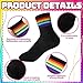 Fourluoo 6 Pairs Striped Socks Adult Crew Cotton Rainbow Stripe Athletic Casual Socks for Women and Men Multicolored Unisex Matching