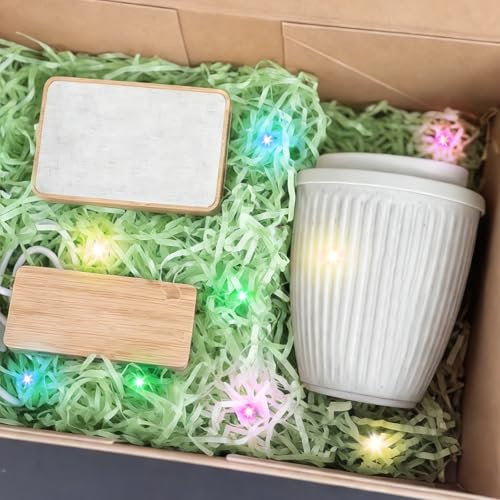 GZGXKJ Ostergras Grün 300g Dekogras Ostern Füllmaterial Geschenk Easter Grass mit Kabelgebundene Lampe Osternest Gras für Osternester Osterdeko Zum Basteln Holzwolle Ostergras