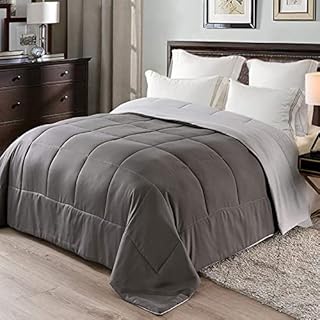 Exclusivo Mezcla Reversible 4.5 Tog King Size Duvet All Seasons, Lightweight and Machine Washable, Deep Purple/ Lilac
