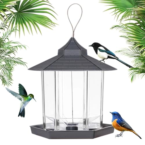 Comzantor Comedero Colgante para Pájaros Silvestres Exterior (Gris)